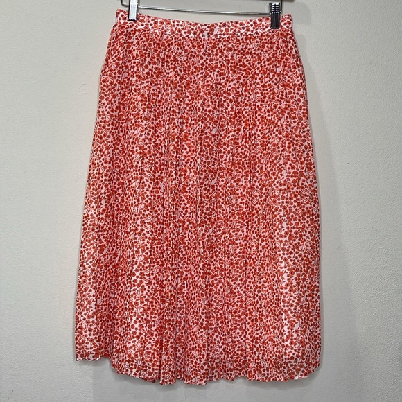 J. Crew Floral Print Lightweight Pleated Midi Skirt - Picture 1 of 7
